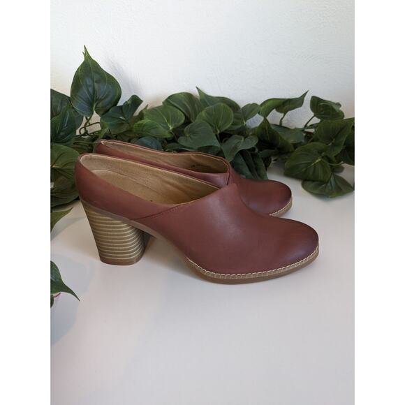 Softwalk Keya Mules Shoes Heels Leather Brown Fall Spring Boho Comfort Size 7N - Picture 6 of 11